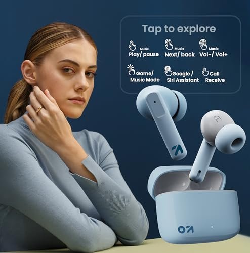 Boult GOBOULT (Formerly Z60 Made in India Ear Buds Wireless with 60H Playtime, 4 ENC Mics Clear Calling, 50ms Low Latency Gaming, 13mm Bass Driver Earbuds Bluetooth Wireless Earphones (Powder Blue) - Image 2
