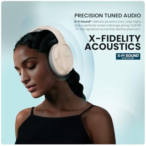 ACwO Twister 717 | Hybrid ANC up to 38dB | X- Fidelity Acoustics | Bass BooMX™ 40mm Drivers | Dual EQ Modes: Gaming & Cinematic | Up to 55 Hours Music Playtime (ANC Off) - Cool Grey - Image 9