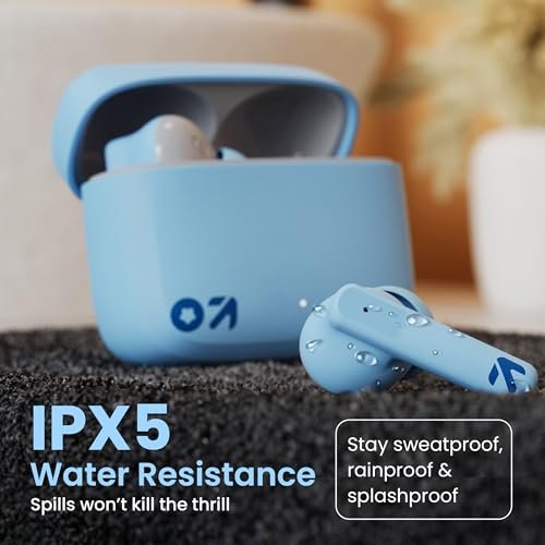 Boult GOBOULT (Formerly Z60 Made in India Ear Buds Wireless with 60H Playtime, 4 ENC Mics Clear Calling, 50ms Low Latency Gaming, 13mm Bass Driver Earbuds Bluetooth Wireless Earphones (Powder Blue) - Image 5