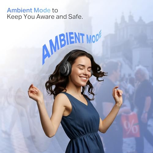 boAt Rockerz 512 ANC,(~40dB) Hybrid ANC, 80H Battery, 40mm Drivers, 40ms Low Latency, ENx Tech,Stream Ad Free Music via App Support, Bluetooth Headphones, Wireless Headphone with Mic (Cosmic Black) - Image 2