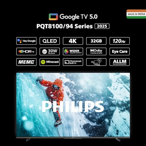 Philips 109 cm (43 inches) 8100 Series 4K Ultra HD Smart QLED Google TV 43PQT8100/94 - Image 15