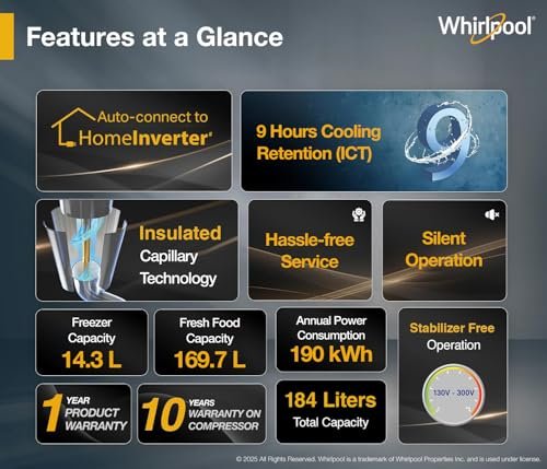 Whirlpool 184 L 2 Star Direct-Cool Single Door Refrigerator (205 WDE CLS 2S SAPPHIRE BLUE-Z, Blue,2023 Model) - Image 10