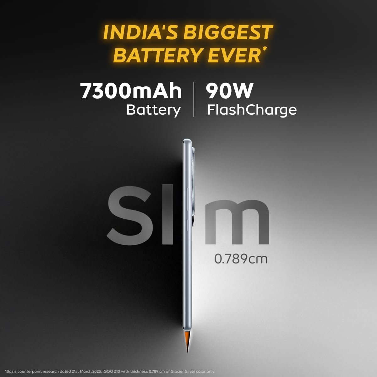 iQOO Z10 5G (Stellar Black, 8GB RAM, 128GB Storage) | India's Biggest Ever 7300 mAh Battery | Snapdragon 7s Gen 3 Processor | Brightest Quad Curved AMOLED Display in The Segment - Image 5