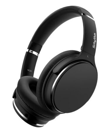 Srhythm NC25 Hybrid Noise Cancelling Headphones Over Ear, Wireless Bluetooth 5.3, 50H Playtime, Transparency Mode,Black