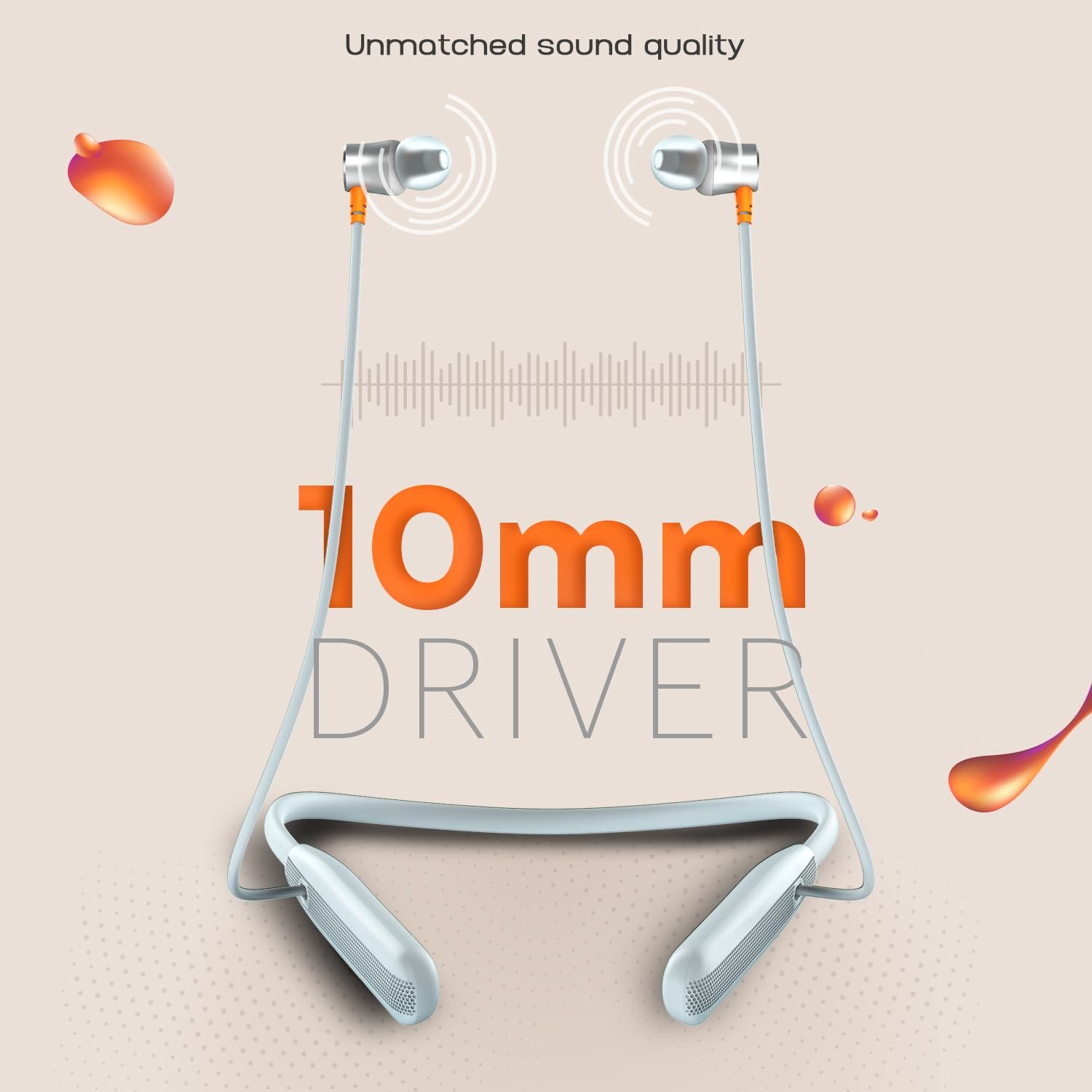 Noise Airwave Bluetooth in Ear Neckband with 50H of Playtime, 3 EQ Modes, ENC for Calling, Low Latency(Upto 50ms), 10mm Driver, BT v5.3(Ice Blue) - Image 6