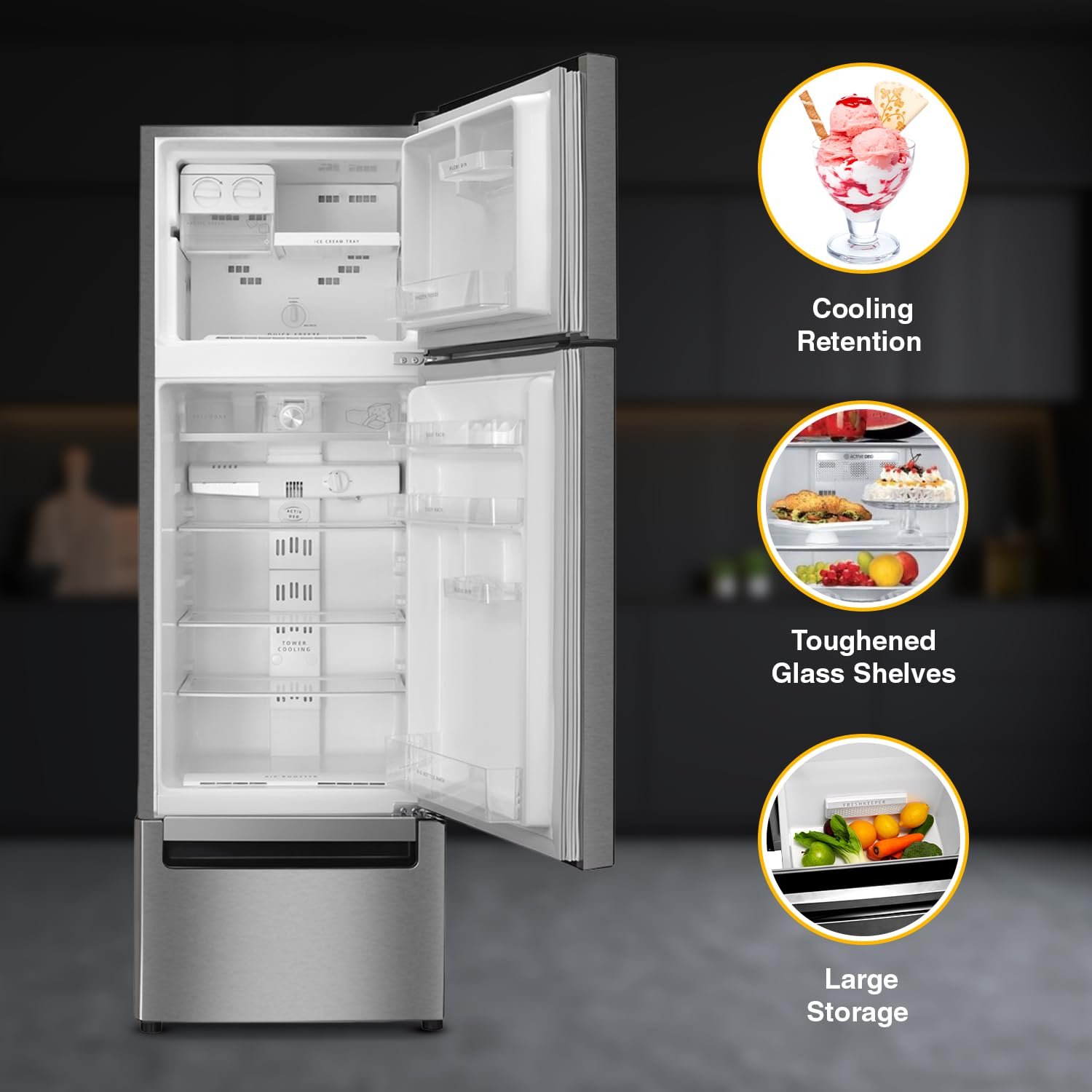 Whirlpool 270 L (Gross Capacity 300L) Frost Free Triple-Door Refrigerator (FP 313D PROTTON ROY ALPHA STEEL (Z) - Image 7