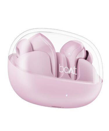 boAt Airdopes 311 Pro, 50H Battery, Fast Charge,ENx Tech, Transparent LID, Low Latency,Stream Ad Free Music via App Support, Bluetooth Earbuds, TWS Ear Buds Wireless Earphones with mic (Lavender Rush)