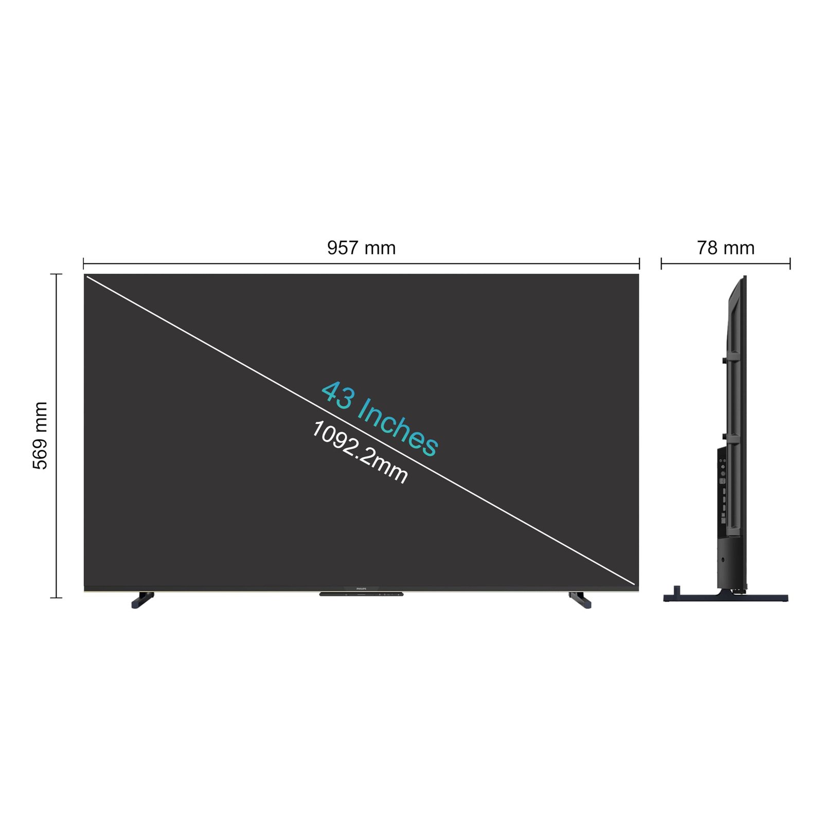 Philips 109 cm (43 inches) 8100 Series 4K Ultra HD Smart QLED Google TV 43PQT8100/94 - Image 11
