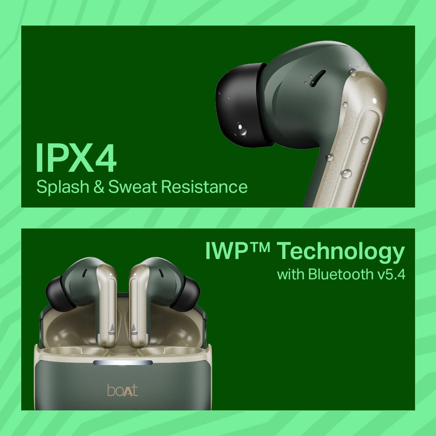 boAt 2025 Launch Airdopes 219, 4Mics ENx, 40H Battery, Best in Segment for Calling, Stream Ad Free Music via App Support, Bluetooth Earbuds, TWS Ear Buds Wireless Earphones with mic (Forest Sage) - Image 2