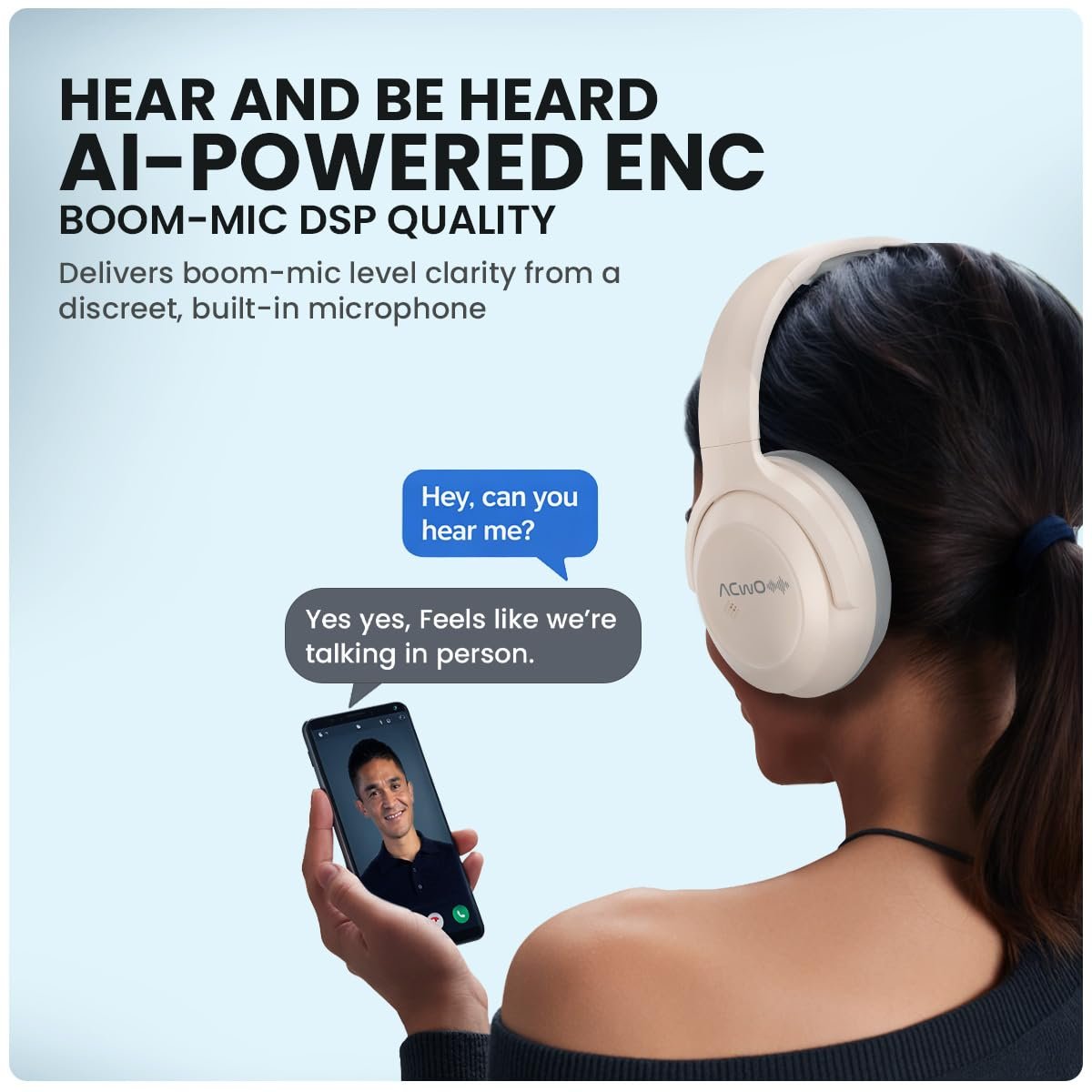 ACwO Twister 717 | Hybrid ANC up to 38dB | X- Fidelity Acoustics | Bass BooMX™ 40mm Drivers | Dual EQ Modes: Gaming & Cinematic | Up to 55 Hours Music Playtime (ANC Off) - Cool Grey - Image 7