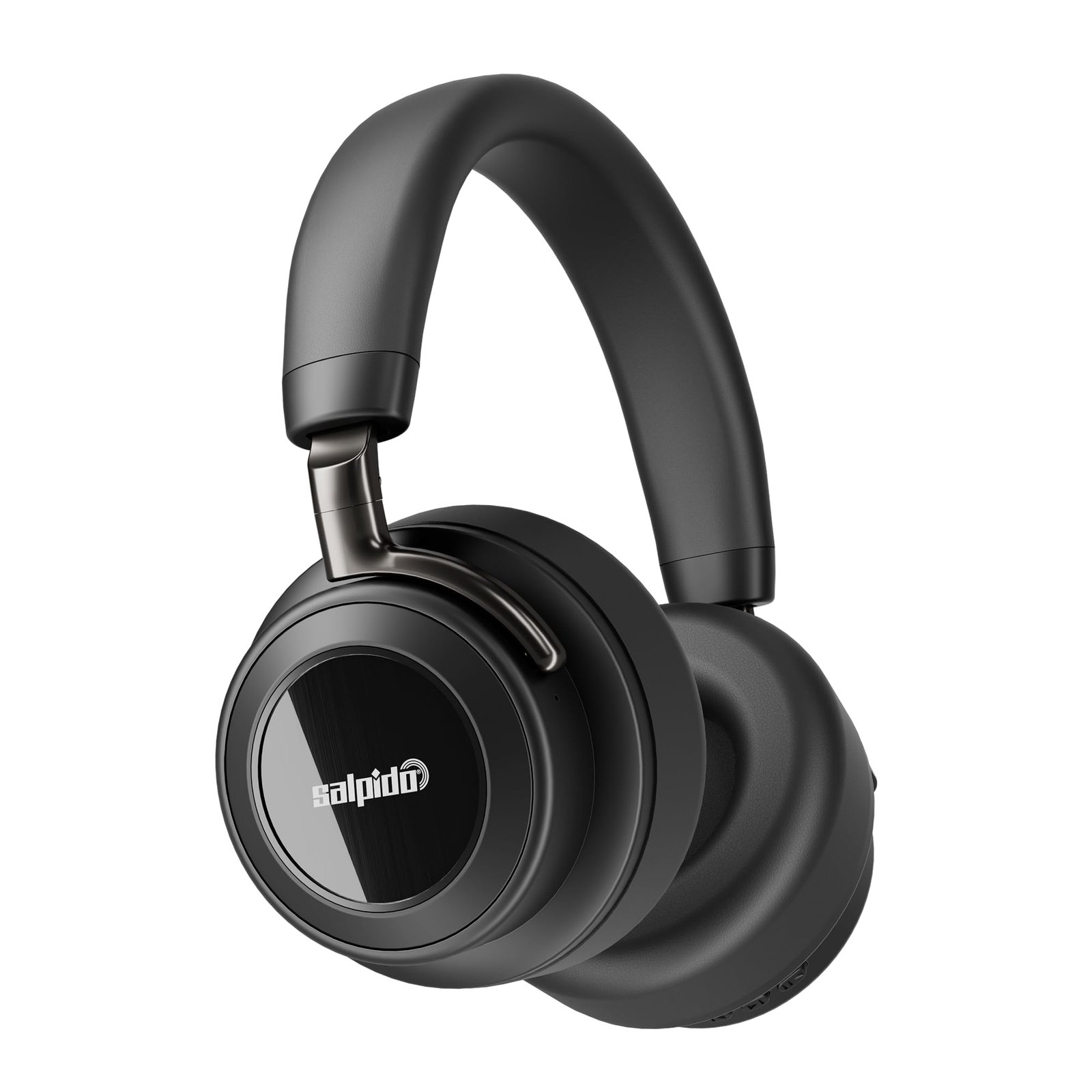 Salpido Luxe Wave NB02 On - Ear Wireless Bluetooth Headphones with ANC, Bluetooth 5.4, 50H Playtime, Surround Stereo Sound, 3.5mm Wired Jack Support, Design for Work, Travel and Music, (Black)