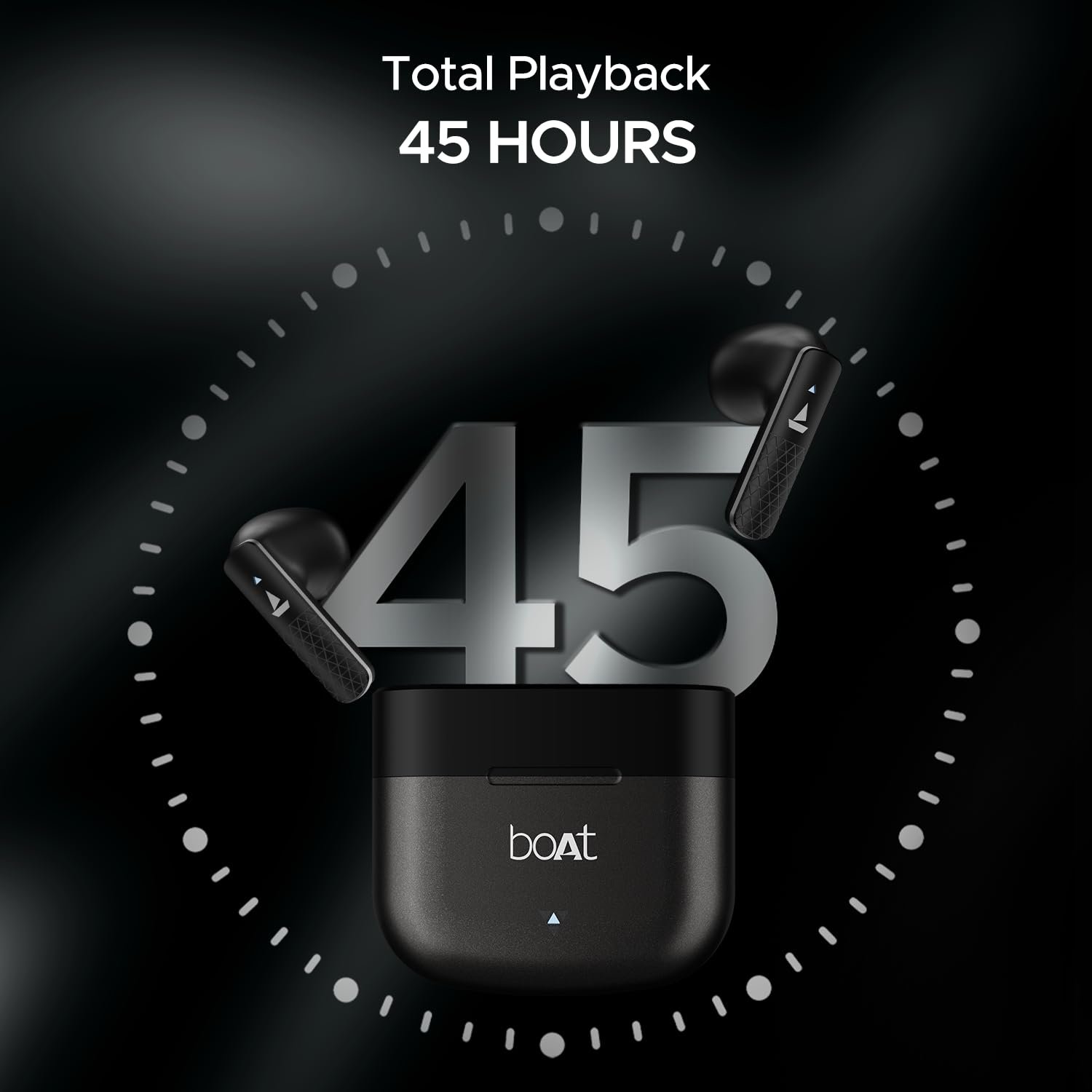 boAt Airdopes 91 Prime, 45HRS Battery, 13mm Drivers, Metallic Finish, Low Latency,ENx Tech, Fast Charge, v5.3 Bluetooth TWS in Ear Earbuds Wireless Earphones with mic (Midnight Black) - Image 6