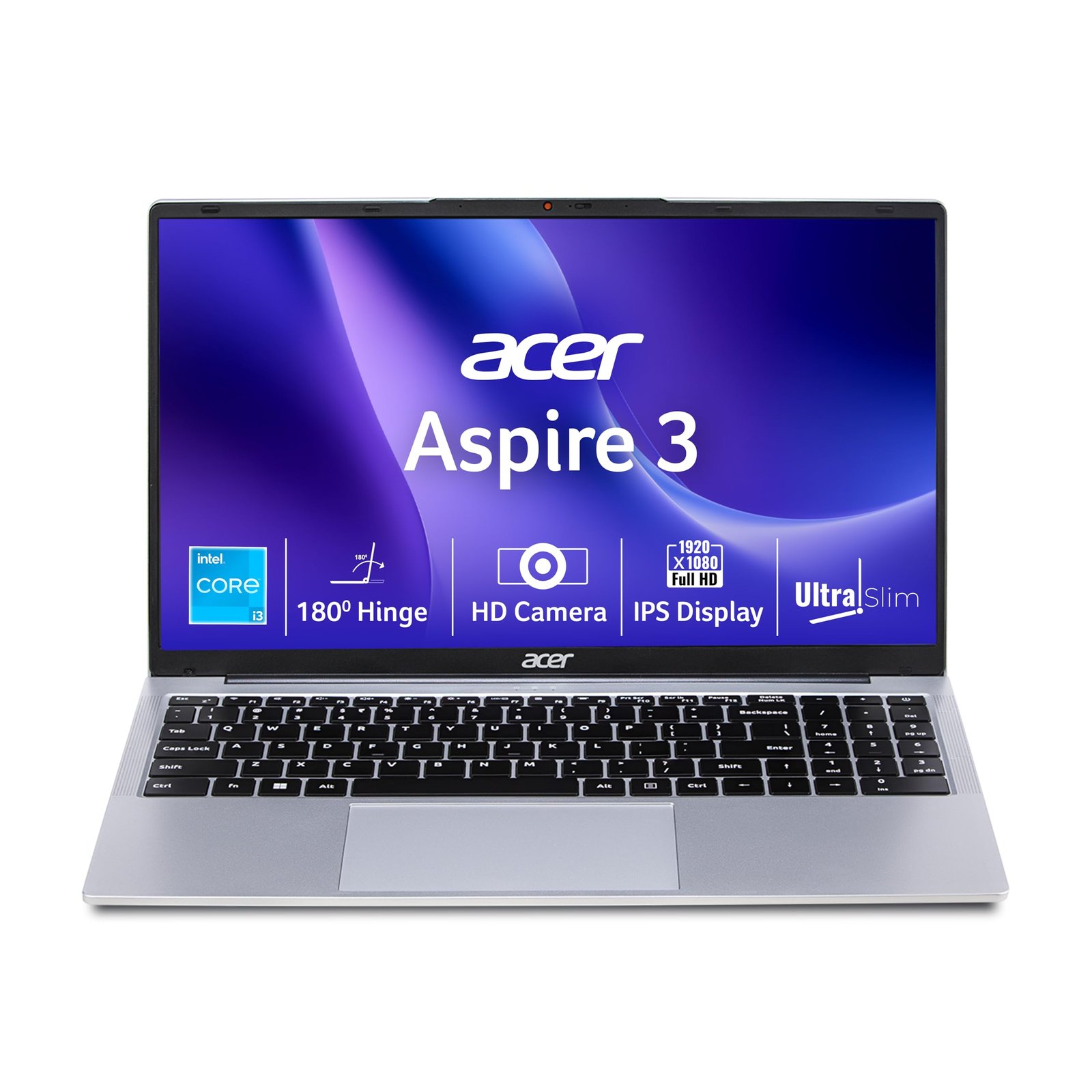 Acer Aspire 3 12th Gen Intel Core i3-1215U Premium Laptop (16GB RAM/512GB SSD/Windows 11 Home) A325-51,15.6" Full HD IPS Display, 54Whr Battery, Silver, 1.69 Kg