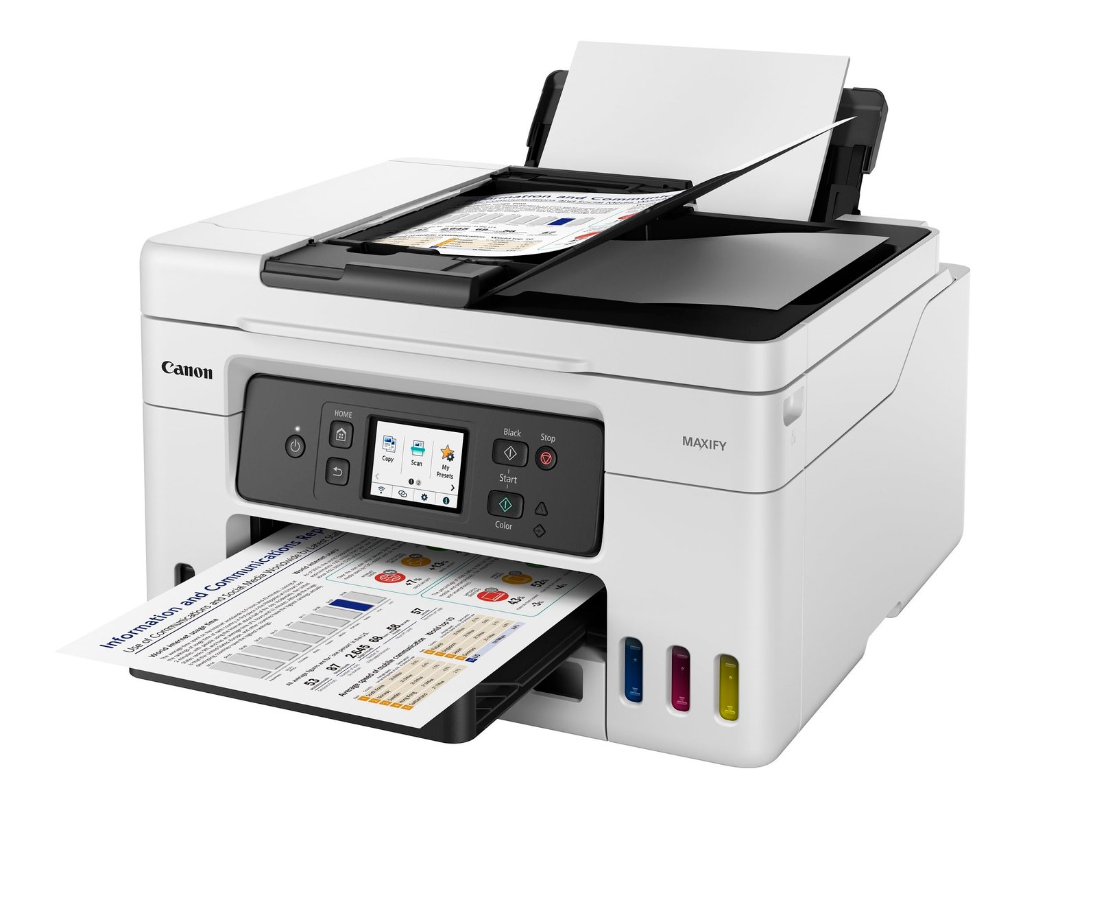 Canon MAXIFY GX4070 All in One WiFi Inktank Printer with FAX (Upto 6000 Mono Prints and 14000 Colour Prints) for Office - Image 3