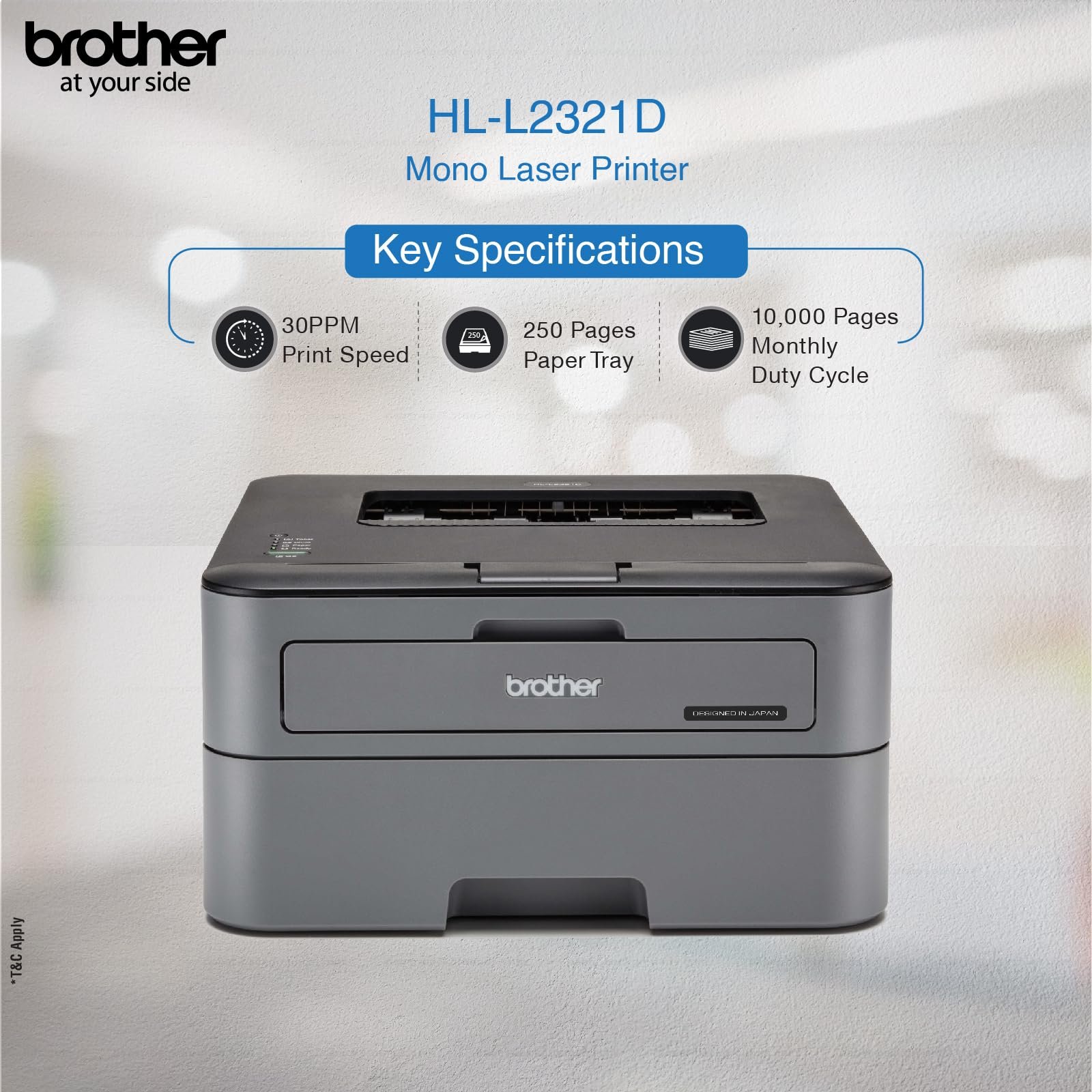 Brother HL-L2321D Automatic Duplex Monochrome Laser Printer with 30 Pages Per Minute Print Speed (Best in The Category), 8 MB Memory, Large 250 Sheet Paper Tray, USB Connectivity, Black - Image 5