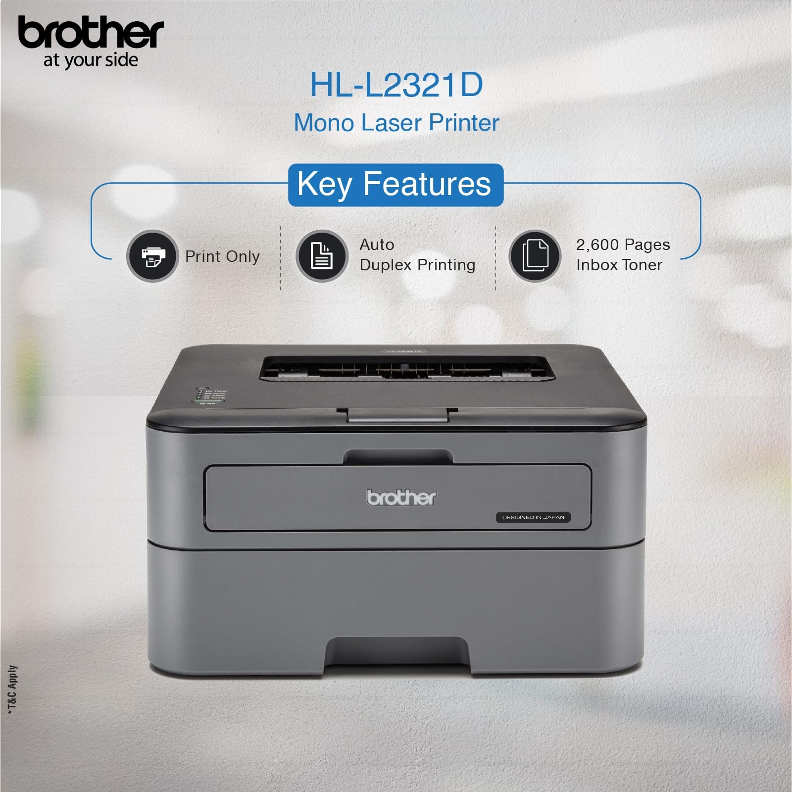 Brother HL-L2321D Automatic Duplex Monochrome Laser Printer with 30 Pages Per Minute Print Speed (Best in The Category), 8 MB Memory, Large 250 Sheet Paper Tray, USB Connectivity, Black - Image 6