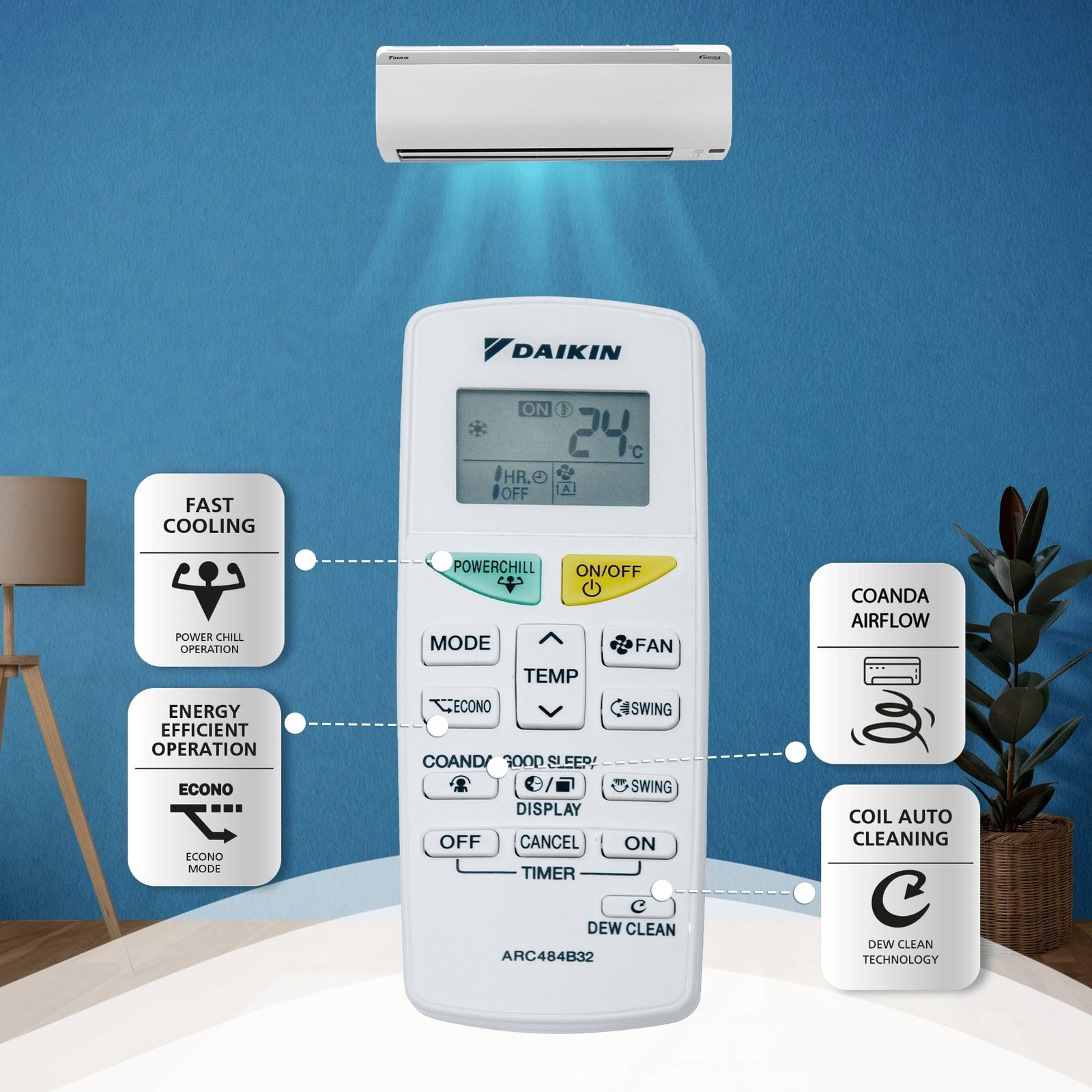 Daikin 1 Ton 3 Star Inverter Split AC (Copper, PM 2.5 Filter, 2024 Model, MTKL35UV16, White) - Image 4