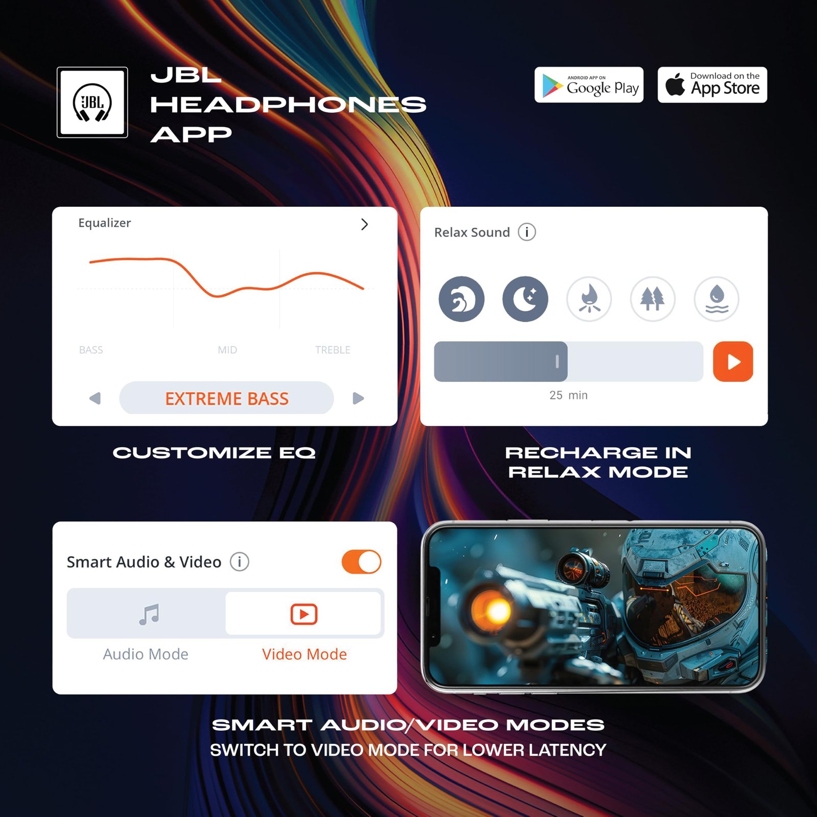 JBL Wave Buds 2 Ear Buds Wireless BluetoothV5.3, Active Noise Cancellation EarBuds,Multi Connect, App for Customized Extra Bass Eq, Relax Mode,Speed Charge, 40H Playback, Fast Pair, 4 Mics,IP54(Black) - Image 5