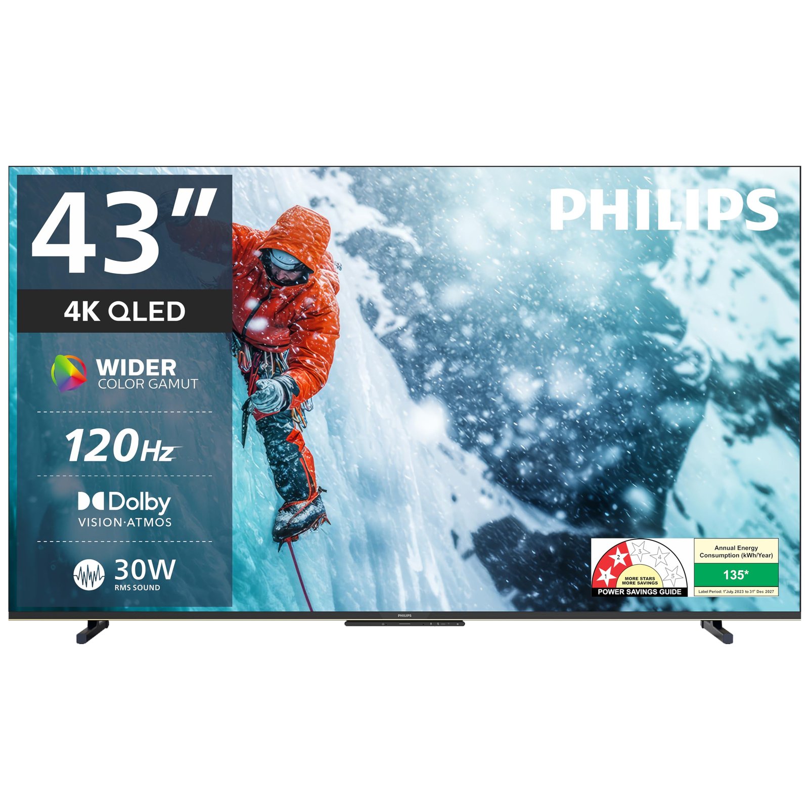 Philips 109 cm (43 inches) 8100 Series 4K Ultra HD Smart QLED Google TV 43PQT8100/94