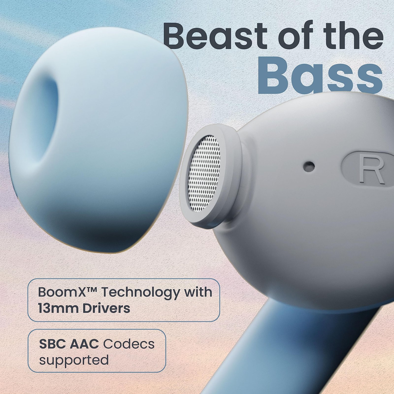 Boult GOBOULT (Formerly Z60 Made in India Ear Buds Wireless with 60H Playtime, 4 ENC Mics Clear Calling, 50ms Low Latency Gaming, 13mm Bass Driver Earbuds Bluetooth Wireless Earphones (Powder Blue) - Image 10