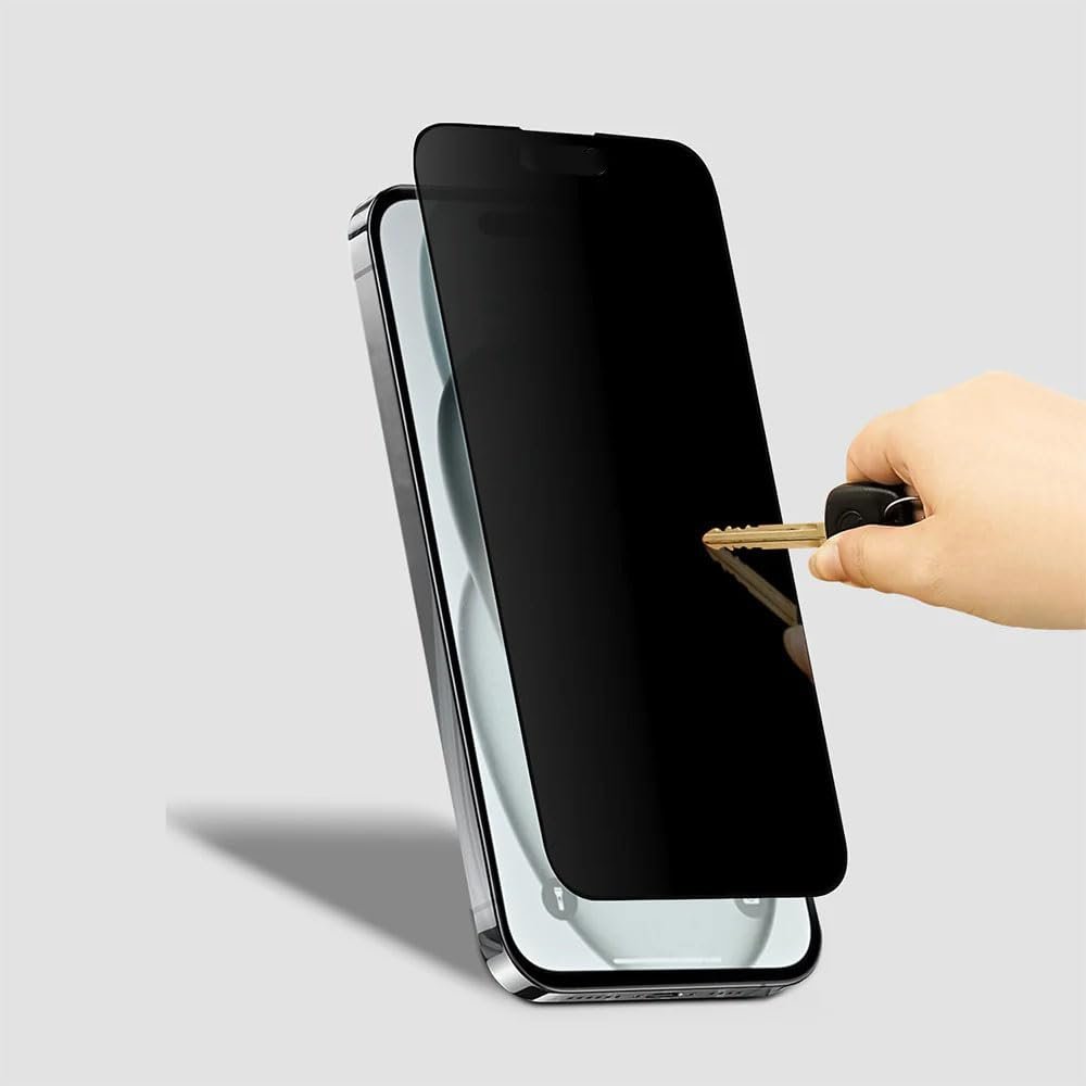 POPIO Military-Grade Privacy Screen Protector for iPhone 15 – 9H Tempered Glass, Anti-Spy Protection, Scratch-Resistant, HD Clarity (1 Pack) - Image 4