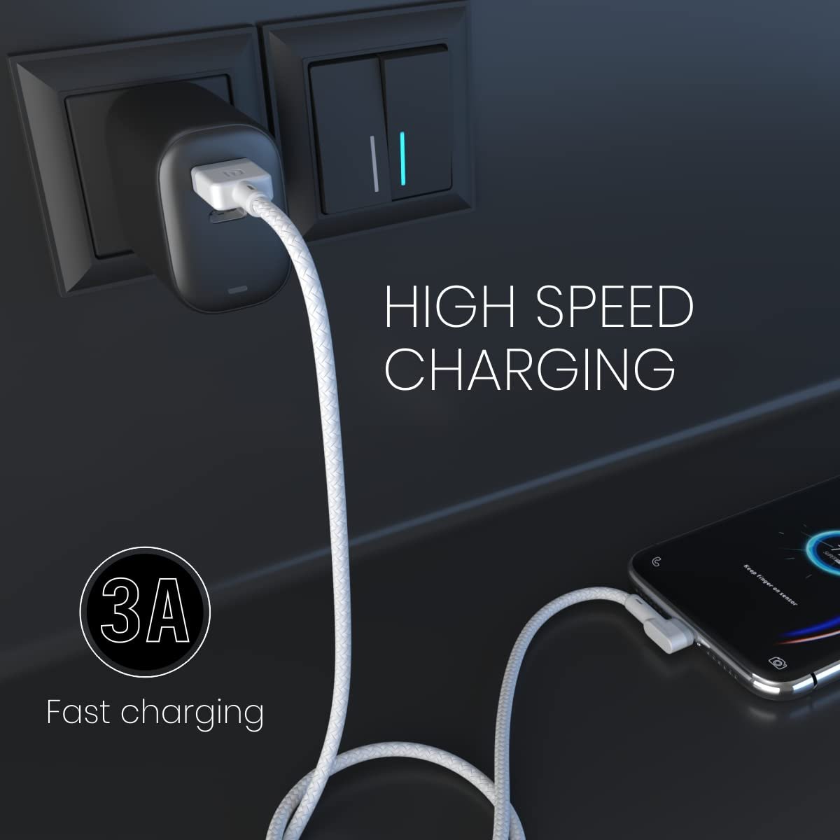 Portronics Konnect L POR-1403 Fast Charging 3A Type-C Cable 1.2 Meter with Charge & Sync Function for All Type-C Devices (White) - Image 4