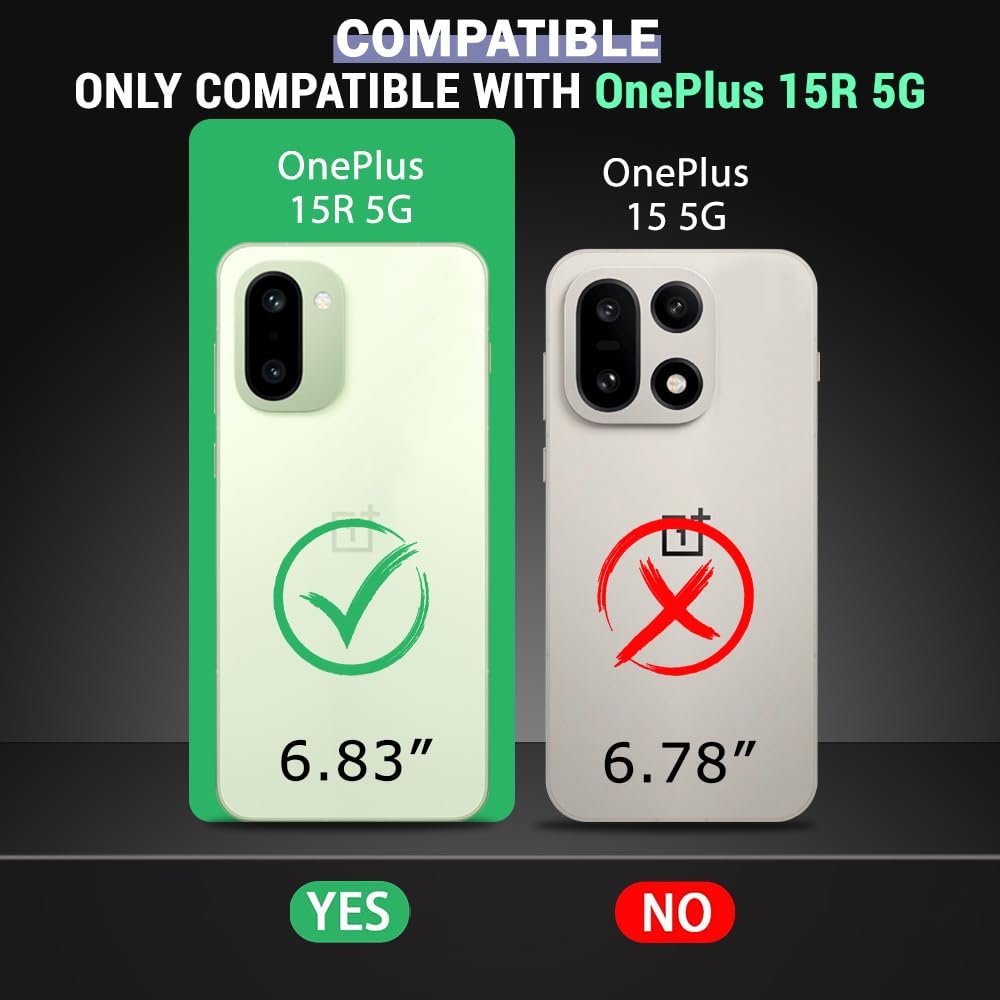 TheGiftKart Tough Armor Bumper Back Case Cover for OnePlus 15R 5G | Ring Holder & Kickstand in-Built | 360 Degree Protection Back Case Cover for OnePlus 15R 5G (PC & TPU, Black) - Image 8