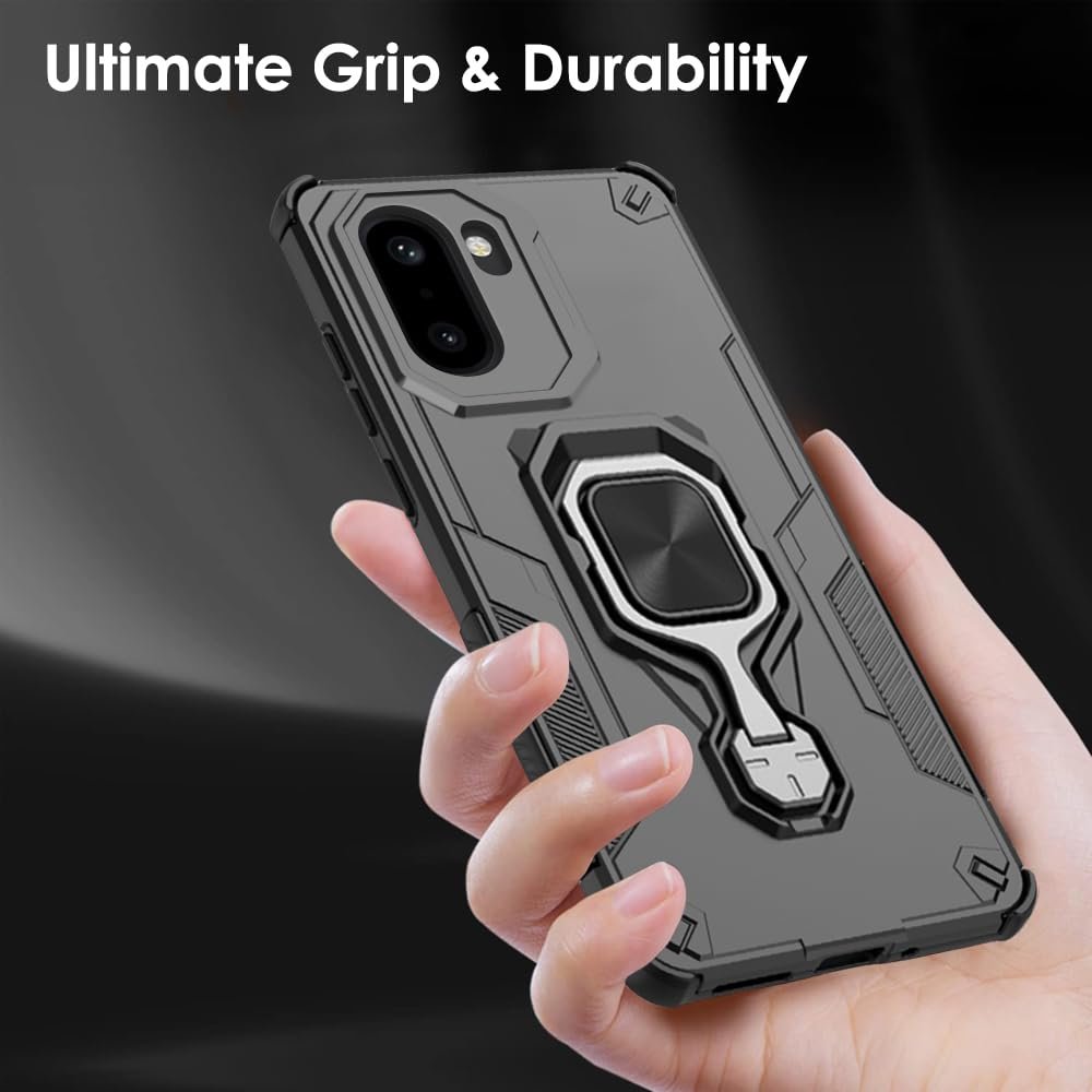 TheGiftKart Tough Armor Bumper Back Case Cover for OnePlus 15R 5G | Ring Holder & Kickstand in-Built | 360 Degree Protection Back Case Cover for OnePlus 15R 5G (PC & TPU, Black) - Image 2