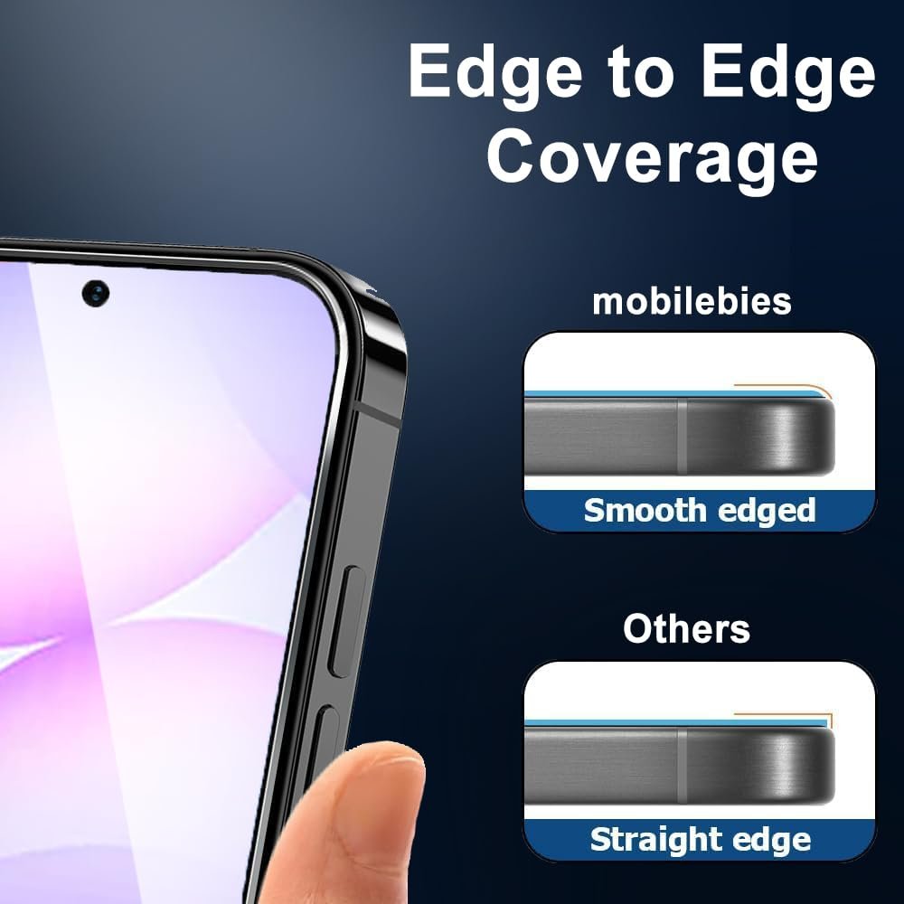 Mobilebies® Premium Tempered Glass Screen Protector Guard For Samsung M17 5G (6.7 Inch, Pack of 1) | Edge to Edge Coverage With Easy to installation kit - Image 4