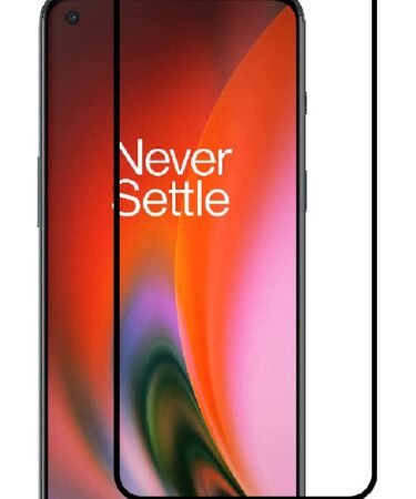 Tough Lee Tempered Glass Screen Guard Protector for OnePlus Nord 2T 5G / Oneplus Nord 2 5G / X PAC-Man Edition (Black) Edge to Edge Full Screen Coverage with Easy Installation Kit; Pack of 1