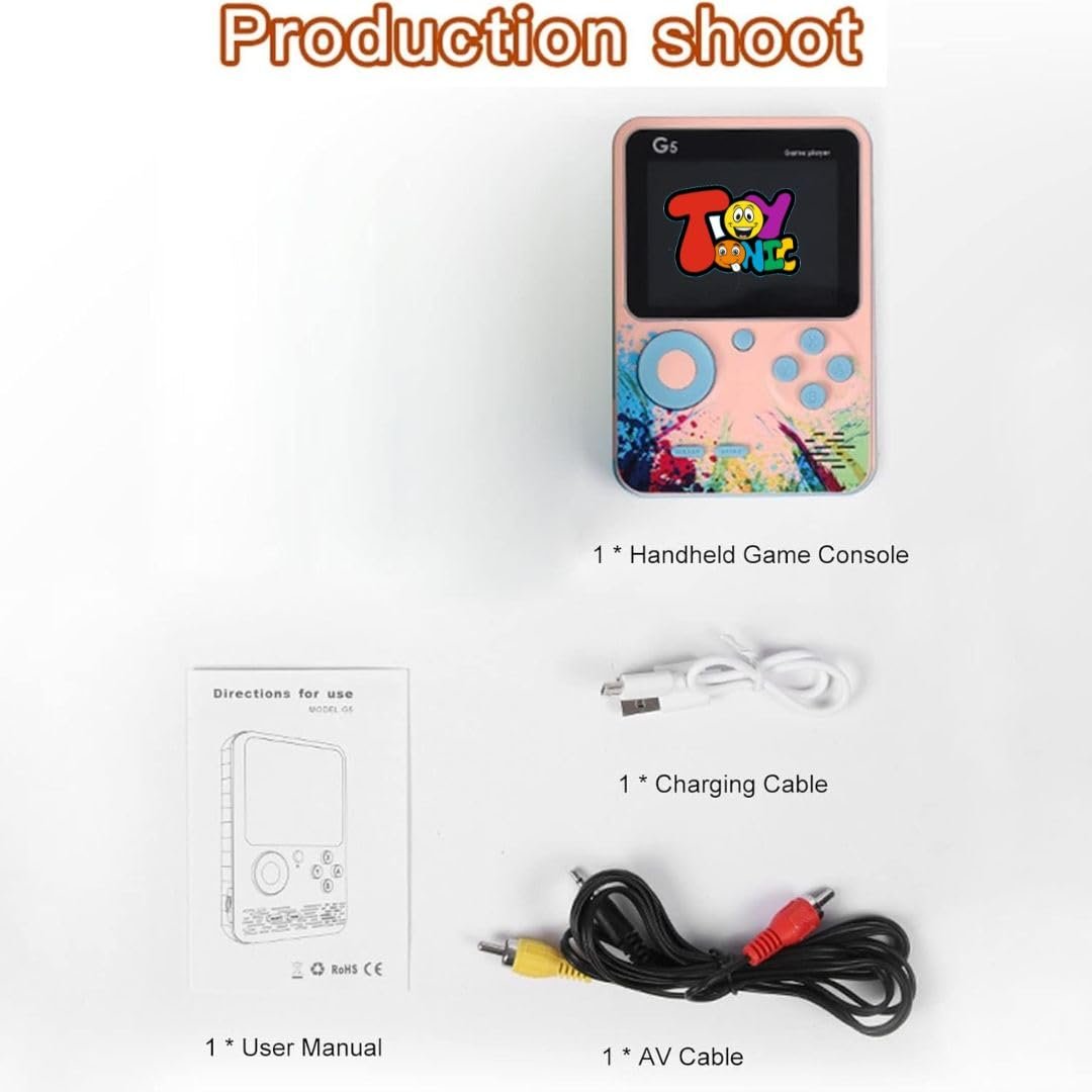 TOYTONIC G5 Handheld Game Console for Kids, Retro Gaming Device with 3.0" HD Screen, Built-in 500 Classic Games, AV Output, Random Color โ Portable Game Player for Boys & Girls, Multicolour - Image 2
