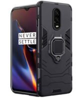 TheGiftKart Tough Armor Bumper Back Cover Case for OnePlus 6T / OnePlus 7 Bumper | Ring Holder & Kickstand in-Built | 360 Degree Protection Back Case Cover for OnePlus 6T / OnePlus 7 (PC, TPU | Black)