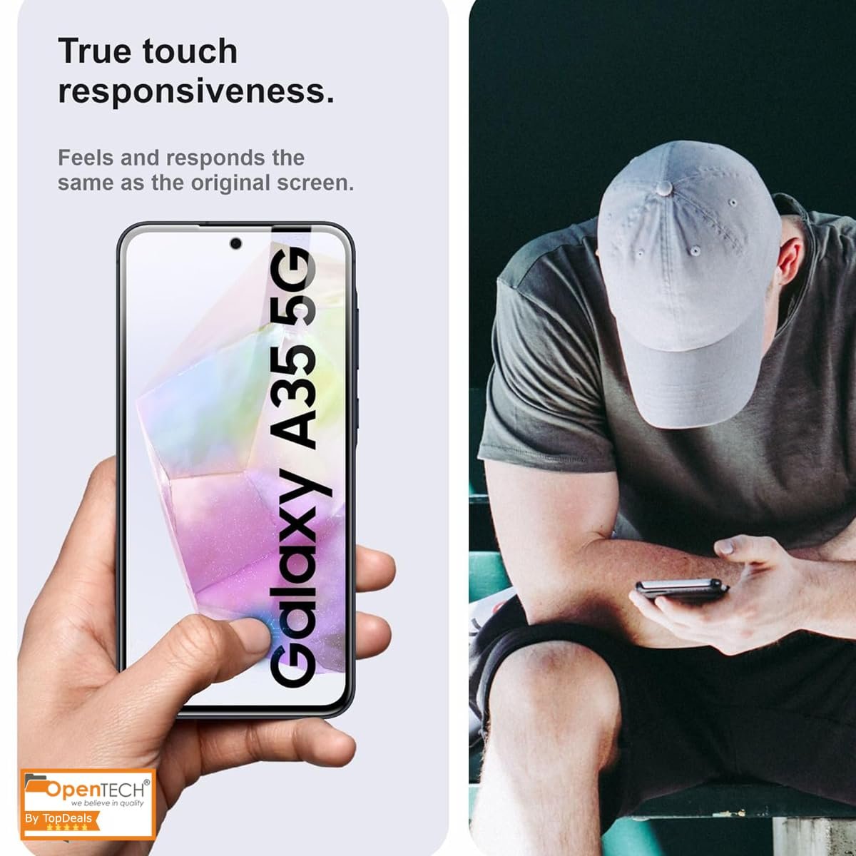 OpenTech® Military-Grade Tempered Glass Screen Protector Compatible For Samsung Galaxy A35 5G / Samsung Galaxy A55 5G (6.6 Inches) With Edge To Edge Coverage And Easy Installation Kit for Smartphone - Image 6