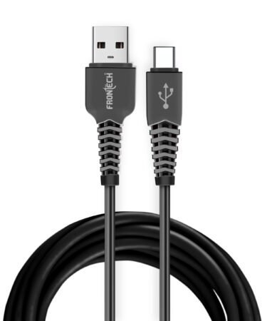 FRONTECH 17W / 3.4A Super Fast Charging 1M PVC USB to Type-C Data Cable for Smartphones, Tablets, Laptops & other Micro USB V8 Devices, Charging and Data Sync (1028 - Black)