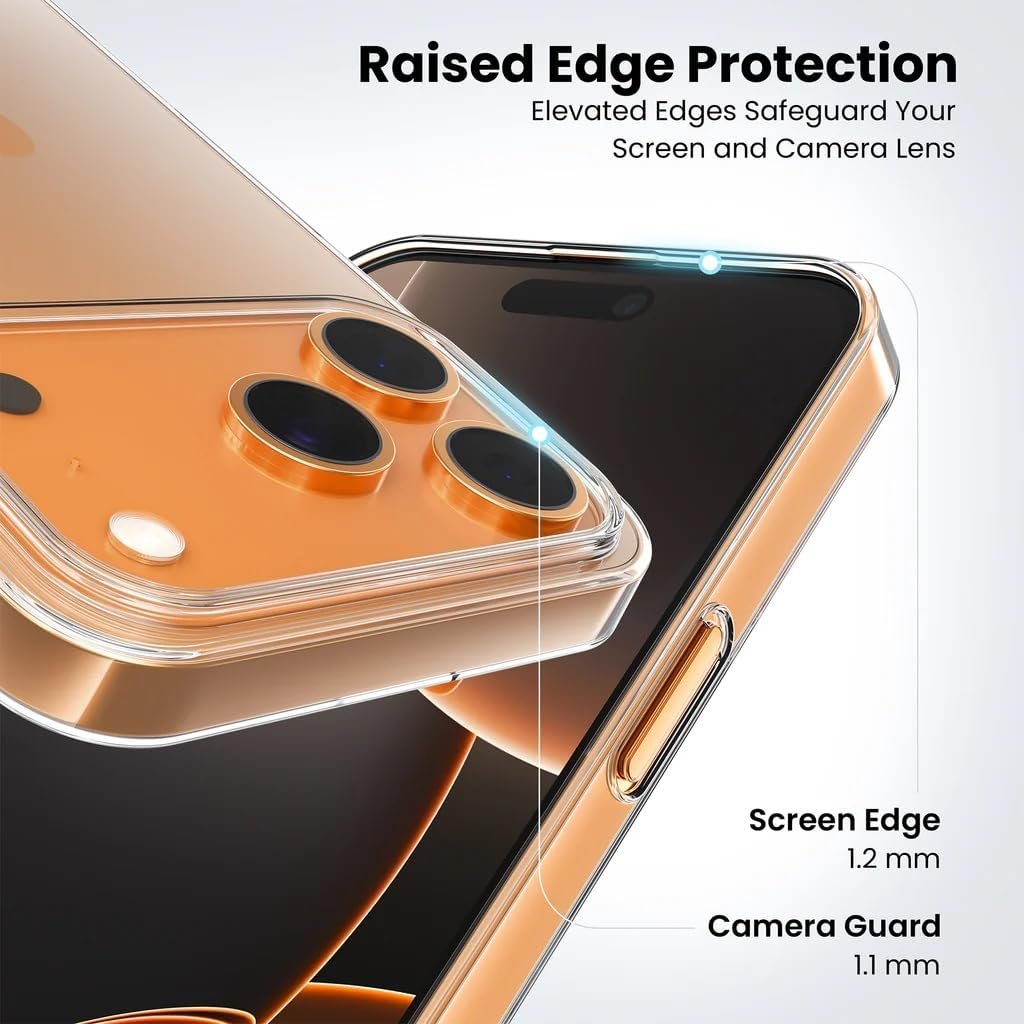 TIANI Clear Transparent Back Case Compatible with iPhone 17 Pro Max | Anti-Yellowing Slim Fit, Shockproof Camera Protection, Lightweight Polycarbonate, Mobile Cover for Men & Women - Image 6