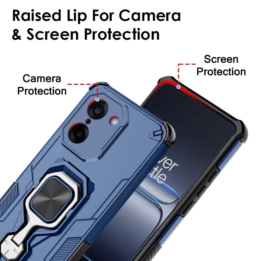 TheGiftKart Tough Armor Bumper Back Case Cover for OnePlus Nord CE 5 5G | Ring Holder & Kickstand in-Built | 360 Degree Protection Back Case Cover for OnePlus Nord CE5 5G (PC & TPU, Blue) - Image 6