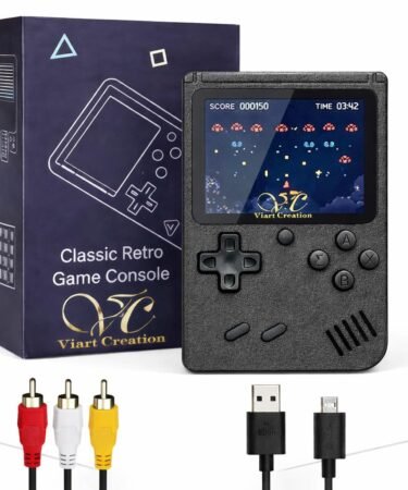SUUP Game Box 400 in 1 Retro Handheld Gaming Console | 3 Inch Color Screen | Rechargeable Battery | AV Output for TV | Classic Video Games for Kids & Adults