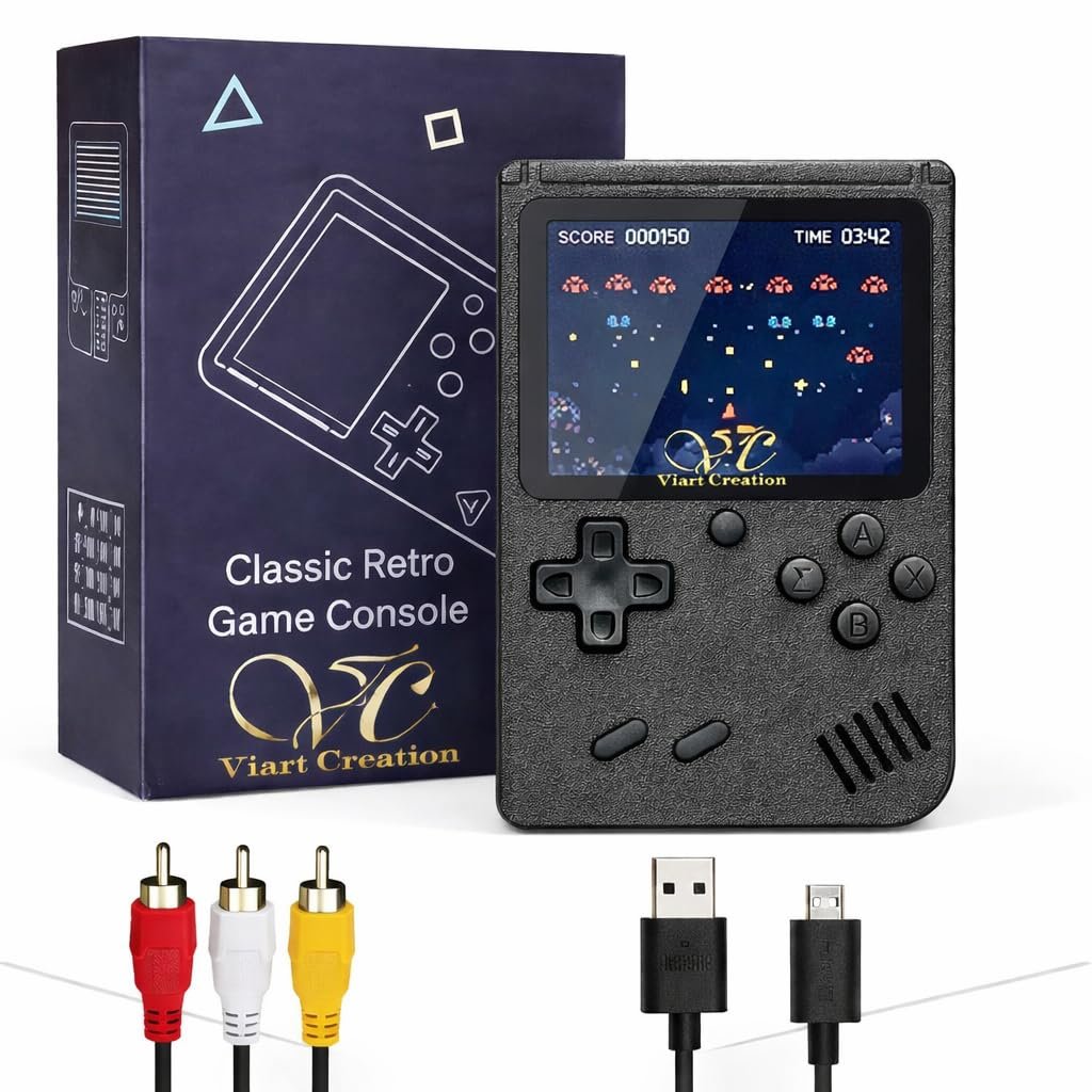 SUUP Game Box 400 in 1 Retro Handheld Gaming Console | 3 Inch Color Screen | Rechargeable Battery | AV Output for TV | Classic Video Games for Kids & Adults