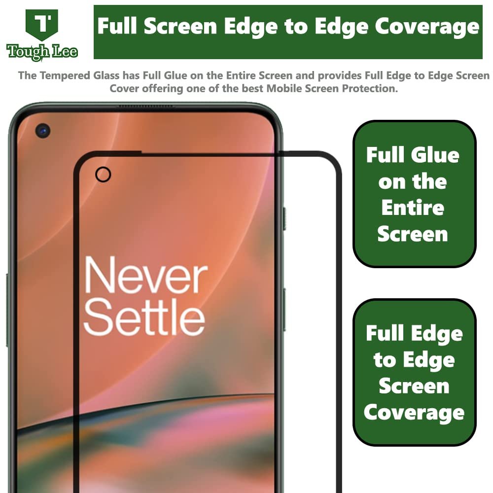 Tough Lee Tempered Glass Screen Guard Protector for OnePlus Nord 2T 5G / Oneplus Nord 2 5G / X PAC-Man Edition (Black) Edge to Edge Full Screen Coverage with Easy Installation Kit; Pack of 1 - Image 5