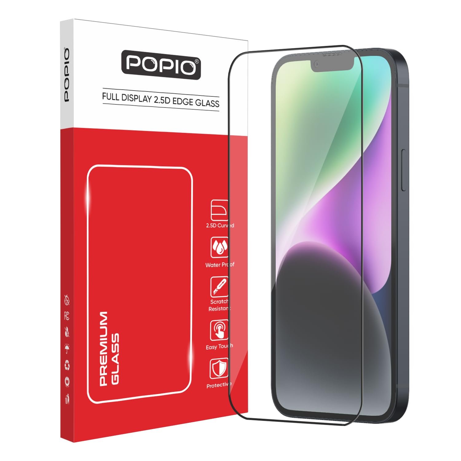 POPIO Military-Grade Gorilla Tempered Glass For iPhone 14 Plus | 9H Hardness, Edge-to-Edge, Bubble-Free