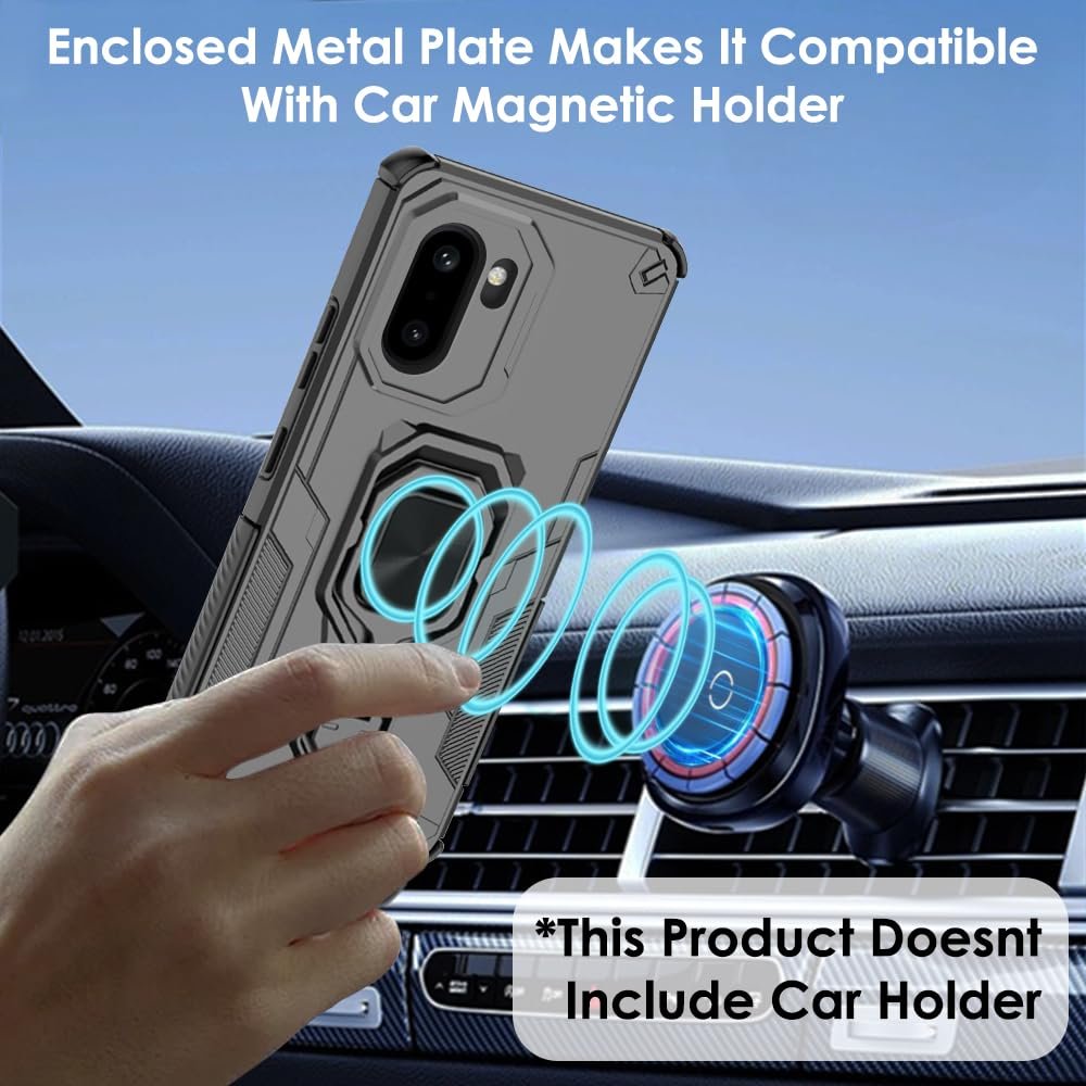 TheGiftKart Tough Armor Bumper Back Case Cover for OnePlus 15R 5G | Ring Holder & Kickstand in-Built | 360 Degree Protection Back Case Cover for OnePlus 15R 5G (PC & TPU, Black) - Image 3