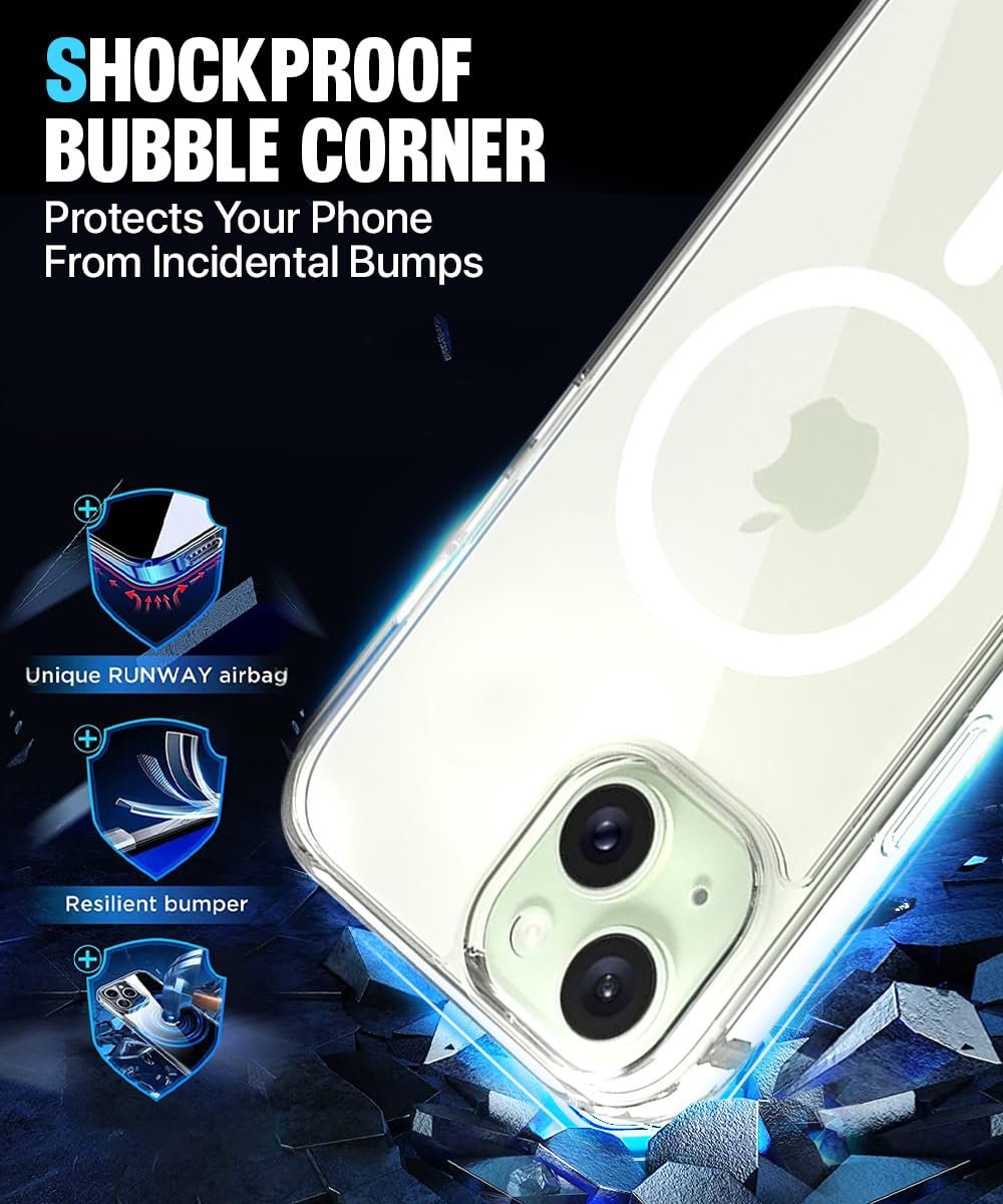 WOW IMAGINE Ultra-Hybrid Back Case Cover for iPhone 15 Compatible with MagSafe | Sleek Hard Crystal Clear Back | Drop & Camera Protection | Shockproof Mobile Case For iPhone 15 (PC & TPU, Transparent) - Image 6