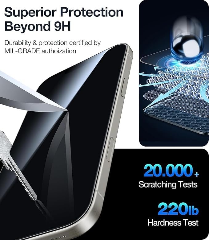 ARTECHSHIELD Privacy Tempered Glass Screen Protector for iPhone 17 Air – Anti-Spy, Edge-to-Edge Coverage, Easy Installation - Image 4