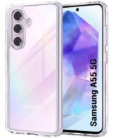 TheGiftKart Ultra-Hybrid Crystal Clear Back Case Cover for Samsung Galaxy A55 5G | Shockproof Design | Hard Back Cover Case for Samsung Galaxy A55 5G (PC & TPU, Transparent)