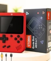 Storio Rechargeable Pocket Video Game for Kids 400 in 1 Retro Game Box Console Handheld Game Box with TV Output, Multicolour