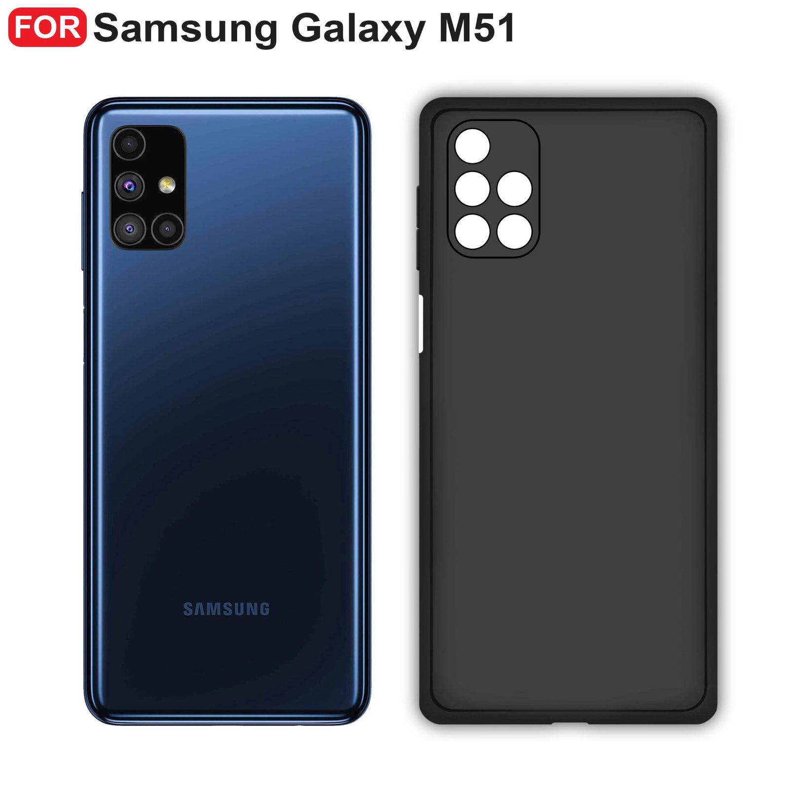 CEDO Back Cover for Samsung Galaxy M51 | Camera Bump Protection & Inner Velvet Fabric Lining | Ultra Slim Matte Soft Rubberised Case Cover (Black) - Image 6