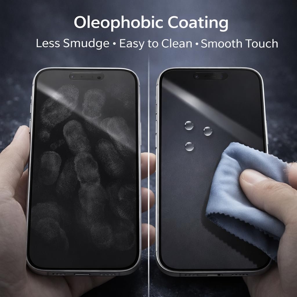 Shinroe Privacy Tempered Glass for iPhone 13 | 13 Pro | 14 | 16e (6.1 Inch) Military Grade 9H Tempered Glass, Anti-Scratch, Shatterproof, Edge-to-Edge Full Coverage (Black) - Image 3