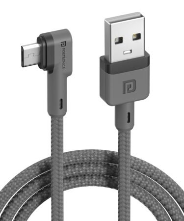 Portronics Konnect L 1.2Mtr, Fast Charging 3A Micro USB Cable with Charge & Sync Function (Grey)