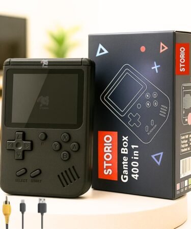 Storio Rechargeable Pocket Video Game for Kids 400 in 1 Retro Game Box Console Handheld Game Box with TV Output - Multicolor