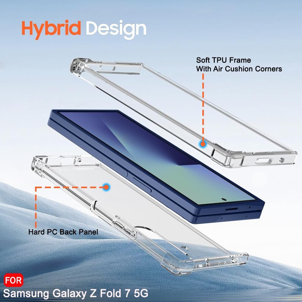 TheGiftKart Crystal Clear Back Cover Case for Samsung Galaxy Z Fold 7 5G | Shock Proof 360° Protection | Hard Clear Back Cover Case for Samsung Galaxy Z Fold 7 5G (PC & TPU, Transparent Bumper) - Image 6